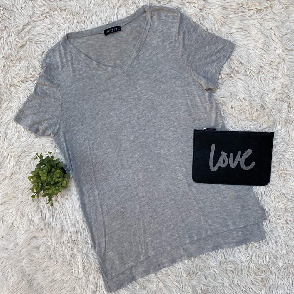 Zutter USA V-neck SS Tee 💗 Gray
